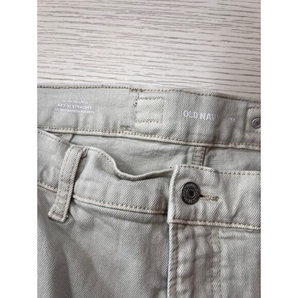 Old Navy ladies sz 14‎ sky hi straight khaki carpenter jeans. Cotton, elastane. - Picture 6 of 9